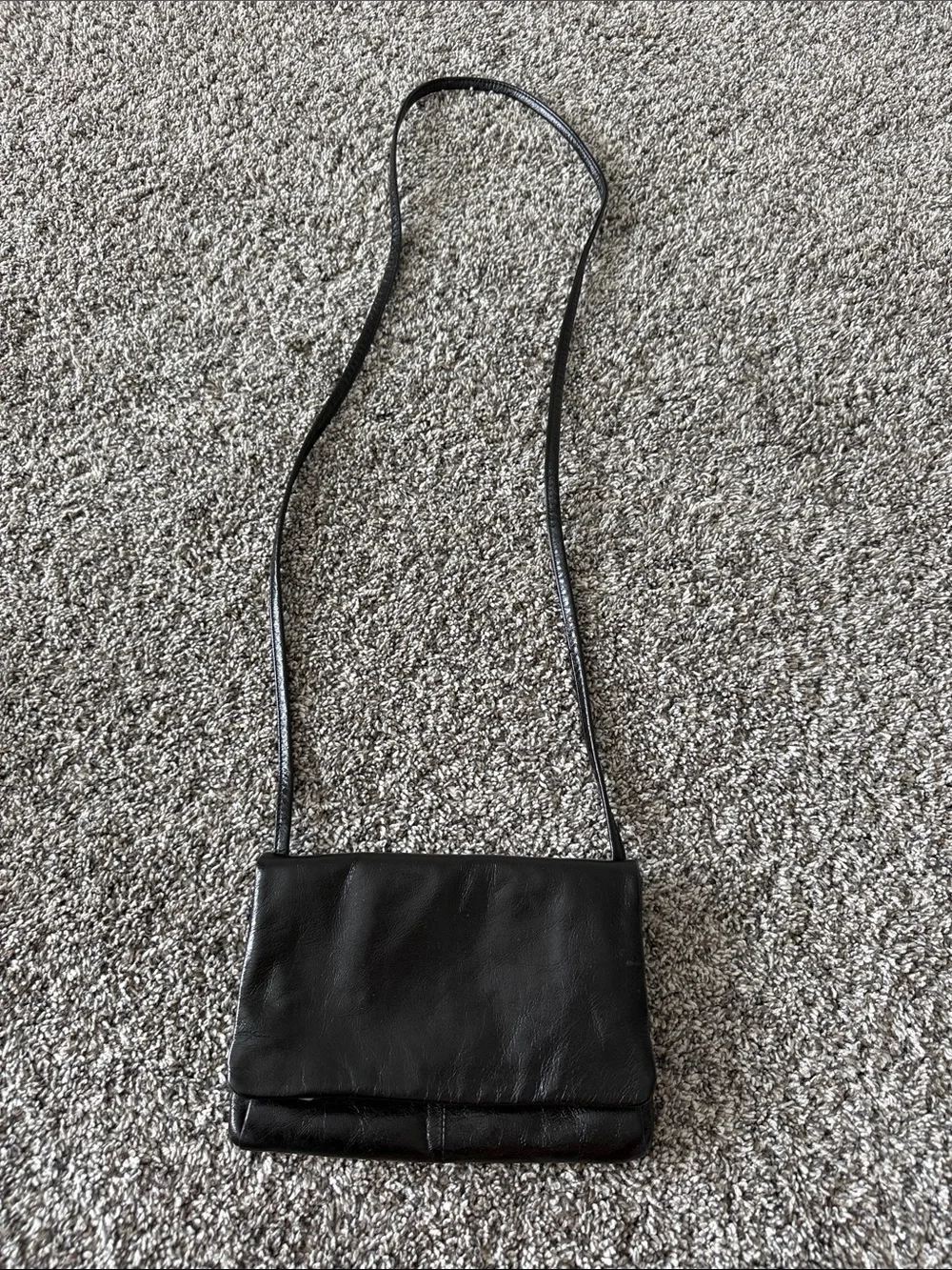 Hobo Classic Black Leather Crossbody Bag - Women's Shoulder Purse